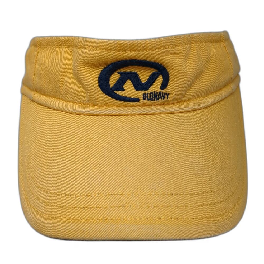 Old Navy Yellow Visor One Size Cotton Embroidered Logo Strapback Hat Contrast
